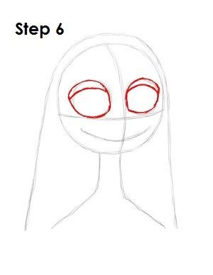 How to Draw Sally Step 6 Jack Skellington Drawing, The Nightmare Before Christmas Halloween, Tim Burton Drawings, Corpse Bride Art, Nightmare Before Christmas Wreath, Sally Skellington, Nightmare Before Christmas Drawings, Nightmare Before Christmas Tattoo, Christmas Drawings