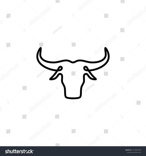 Bull Skull Outline Tattoo Simple, Bull Tattoo Simple, Bull Outline Tattoo, Buffalo Drawing Simple, Bull Drawing Simple, Small Bull Tattoos, Cow Outline Tattoo, Buffalo Logo Design, Bull Outline