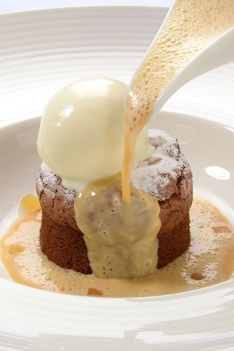 Chef Nigel Haworth creates a spicy ginger pudding recipe accompanied by a rich caramel custard and iced double cream. Ginger Pudding Recipe, Christmas Dinner Party Recipes, Ginger Pudding, Caramel Custard Recipe, Eccles Cake, Pineapple Jelly, Sushi Ginger, Caramel Custard, Custard Recipe