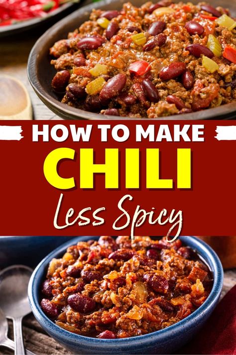 Wondering how to make chili less spicy? By using 6 easy methods, you can tone down the heat in your chili and enjoy every last bite! Spicy Chili Recipe, Easy Chilli, Delicious Chili Recipe, How To Make Chili, Chilli Beans, Asian Inspired Dishes, Starchy Foods, Spicy Chili, Hot Chili