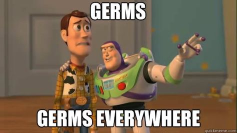 germs....germs everywhere Toy Story Meme, Friendship Drawing, Friendship Memes, National Best Friend Day, Best Friend Day, Friendship Humor, Teacher Memes, Friends Day, Friend Memes