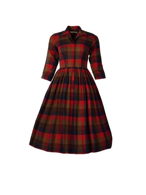 Dress Feminine, Summer Retro, Retro Vintage Dresses, Tartan Dress, Woman Dress, Floral Retro, Vintage Mode, Vestidos Vintage, Feminine Dress