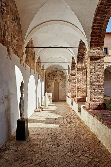 Monastery Interior, Tuscan Architecture, Woodland Cottage, Young House, Tuscan Design, Mediterranean Home Decor, Tuscan House, The Cloisters, Tuscan Decorating