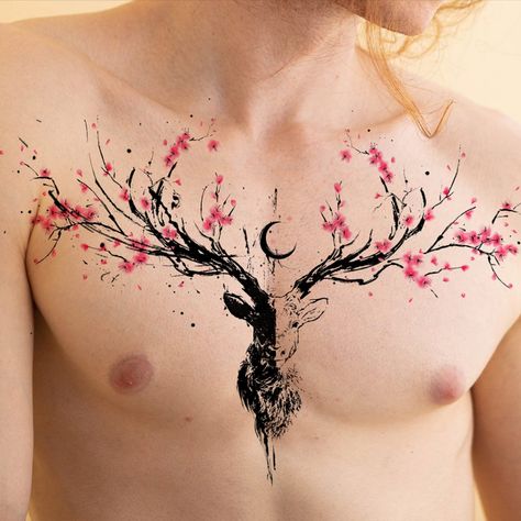 I will design a cherry tree tattoo for you Cherry Blossom Tattoo Chest, Cherry Blossom Chest Tattoo, Cherry Tree Tattoo, Tree Tattoo Chest, Cherry Tree Tattoos, Cherry Blossom Tree Tattoo, Blossom Tree Tattoo, Tattoo Tree, Tree Tattoos