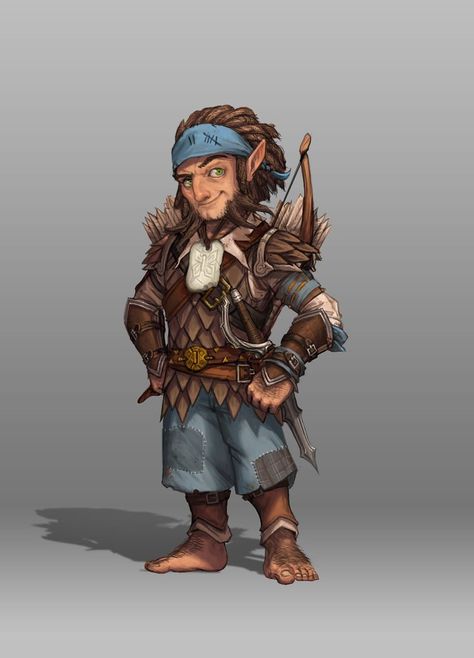 Forest Gnome Dnd Male, Halfling Fighter, Gnome Ranger, Halfling Male, Dnd Halfling, Medium Armor, Forest Gnome, Pathfinder Character, Heroic Fantasy