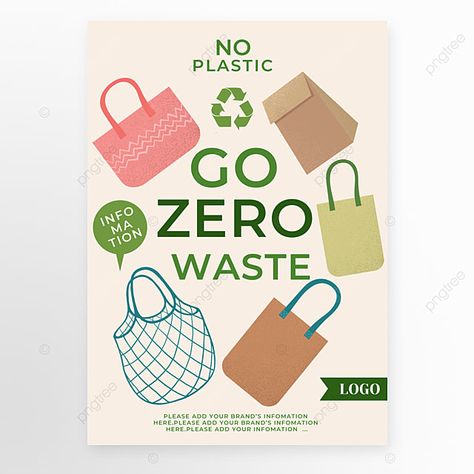 Environmental Bag Recycling Zero Waste Flyer Poster Recycle Bag Design, E Waste, Organic Compost, Recycle Bag, Event Branding, Brown Hairstyles, Flyer Poster, Plastic Design, Cute Disney Wallpaper