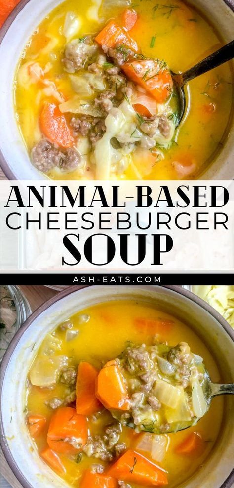 Bone Broth Meal Ideas, Carnivore Ground Beef Soup, Animal Based Soup Recipes, Meals With Bone Broth, Animal Based Ground Beef Recipes, Animal Based Recipes Dinners, Animal Based Soup, Animal Based Diet Desserts, Animal Based Eating