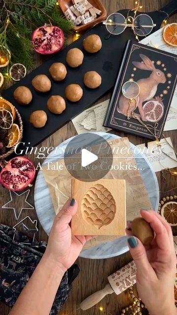 Robyn Chubey - Prairie Glow Acres on Instagram: "Love is a pinecone sandwich! 

A traditional wooden cookie mold will give you a 3D cookie that looks absolutely dreamy, and makes the perfect holiday gift-able baking!

Next, I need to address that cream cheese frosting is the PERFECT complement to gingerbread. If you have never tried this, it the perfect marriage! 

Recipe: 

Cookie ingredients:
* 4-5 cups all-purpose flour
* 1 teaspoon baking soda
* 1 teaspoon salt
* 2 tablespoons grated fresh ginger
* 1 tablespoon ground cinnamon
* 1 teaspoon ground nutmeg
* 1 cup unsalted butter, softened 
* 1 cup granulated sugar
* 1 1/4 cups baking molasses
* 2 eggs
* Cooking spray to grease mold
* Powdered sugar for dusting
Mix all ingredients together (I used a stand mixer) except the flour and bakin Wooden Mold Cookie Recipe, Wooden Cookie Mold Recipes, Cookie Mold Recipes, Marriage Recipe, Pinecone Cookies, Molded Cookie Recipe, Cookie Ingredients, 3d Cookie, Cookie Mold