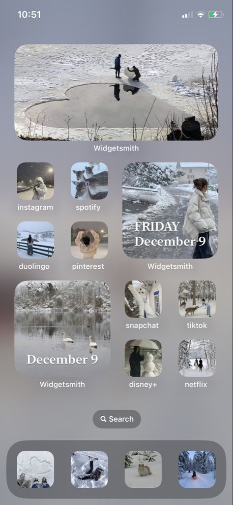 Winter Homescreen Layout, Winter Ios Homescreen, Christmas Homescreens, Winter Home Screen, Vlogmas Ideas, Home Screen Inspiration, Winter Homescreen, Apple Ecosystem, Ipad Inspo