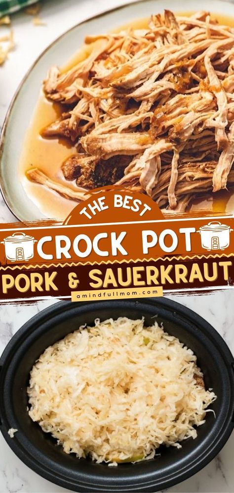 Slow Cooker Pork And Sauerkraut Recipe, Sauerkraut And Apples, Crockpot Pork And Sauerkraut, Easy Slow Cooker Meal, Pork And Sauerkraut Recipe, Pork Roast And Sauerkraut, Pork Roast Crock Pot Recipes, Pork And Sauerkraut, Crockpot Pork Loin