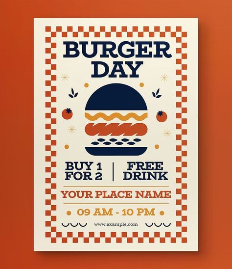 Hamburger Design, Food Invitation, Classic Hamburger, Burger Design, Restaurant Poster, Burger Places, Food Flyer, Restaurant Flyer, Burger Restaurant