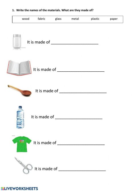 Materials Worksheet For Grade 1, What Is It Made Of Worksheet, Materials Worksheet Science, Science Grade 2 Worksheets, Teaching Materials Science, Science Grade 1, Materials Worksheet, Force Worksheet, Synonym Activities