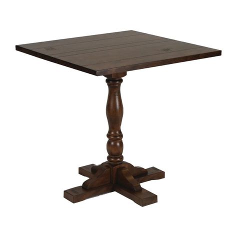 Oxford Vintage Wood Pedestal Square Table 760x760 - FT510 - Buy Online at Nisbets Square Bar Table, Wooden Square Table, Small Square Dining Table, Pub Furniture, Wood Cafe, Old Table, Timber Table, Reproduction Furniture, Crafts Room