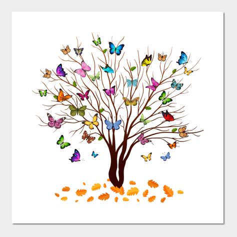 Tree Beautiful, Cover Pics For Facebook, Butterfly Tree, Butterfly Wall Art, Tree Drawing, Cover Pics, Beautiful Tree, Beautiful Wall, Beautiful Butterflies