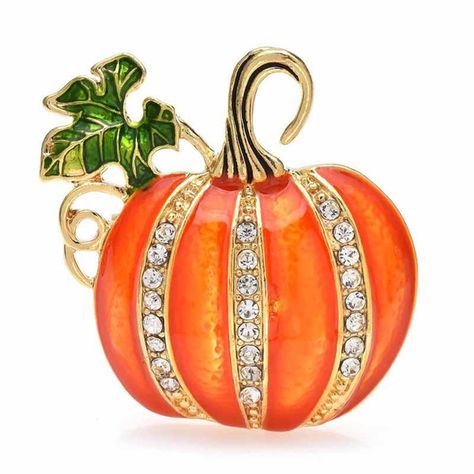 Halloween Brooch, Dress Jackets, Rhinestone Halloween, Hair Selfie, Scarf Pin, Orange Pumpkin, Pumpkin Design, Rhinestone Brooches, Pumpkin Orange