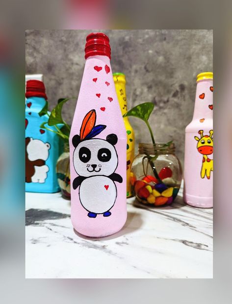 #diy #art #painting #bottle #bottleart #panda #cartoon Panda Cartoon, Art And Craft Videos, Kung Fu Panda, Bottle Painting, Plastic Bottle, Diy Art Painting, Bottle Art, Craft Videos, Kung Fu