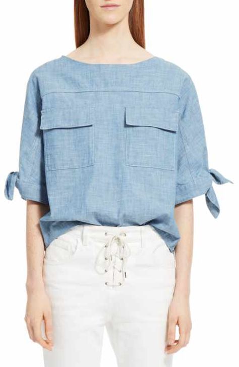 Dress Sites, Chambray Top, Event Dresses, All About Fashion, Designer Outfits Woman, Ladies Tops Fashion, Chambray, Blouses For Women, Chloe