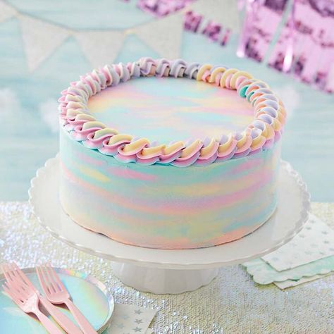 Birthday Cake For Mom, Pony Cake, Pastel Birthday, Rainbow Birthday Cake, Pastel Cakes, Wilton Cake Decorating, Watercolor Cake, Wilton Cakes, Rainbow Birthday