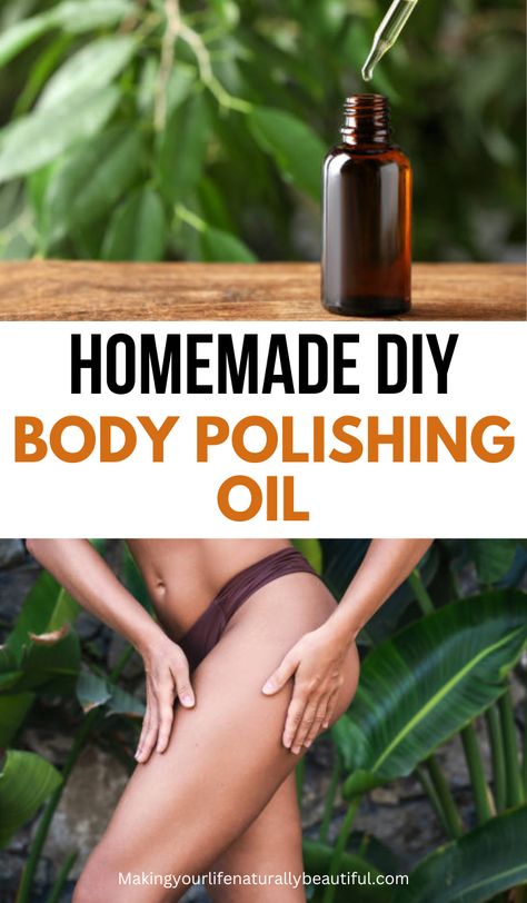 Homemade body polishing oil Diy Body Polish Recipes, Body Glaze Diy, Diy Body Polish, Body Polishing At Home Diy, Diy Body Oil Recipe, Body Polishing At Home, Diy Body Oil, Body Oil Recipe, Glowing Body Skin