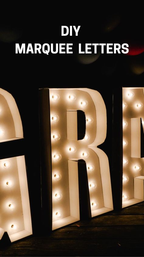 Marquee Sign Diy, Marquee Letters Wedding, Diy Letter Decor, Large Marquee Letters, Large Light Up Letters, Light Up Marquee Letters, Diy Marquee Letters, Grad Diy, Party Decor Diy