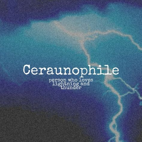 Ceraunophile Ceraunophile Quotes, Aesthetic New Words, Captured Aesthetic, Thunder Aesthetic, Thunder Quotes, Phobia Words, Lightning Thunder, Unique Words Definitions, Words That Describe Feelings