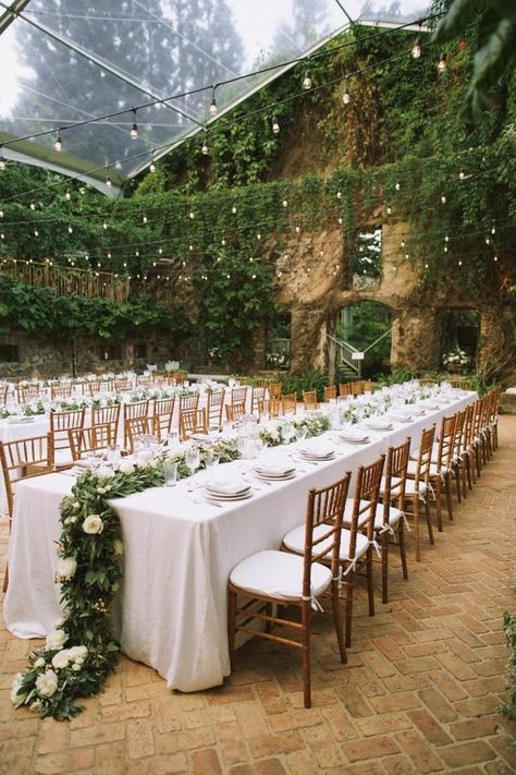 Outdoor wedding ideas and sophisticated wedding. This Haiku Mill Wedding in Maui is the Definition of Enchanting. Haiku Mill Wedding, Greenery Wedding Decor, Rustic Wedding Decorations, Garden Wedding Venue, Outdoor Wedding Reception, Forest Theme, Outdoor Wedding Decorations, Long Table, Wedding Guide