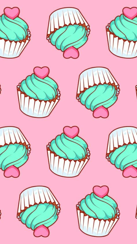 Cupcake Wallpaper Cupcakes Wallpaper, Wallpapers Beautiful, Unicornios Wallpaper, Food Wallpaper, Dessin Adorable, Kawaii Wallpaper, Cute Backgrounds, Nail Stamping, I Wallpaper