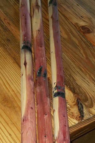 Walking Sticks Ideas Homemade, Cedar Art, Carved Walking Sticks, Walking Sticks For Sale, Turkey Calls, Unique Walking Sticks, Cedar Furniture, Handmade Walking Sticks, Walking Staff