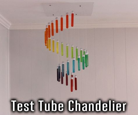 Test Tube Chandelier Test Tube Crafts, Tube Chandelier, Floor Graphics, Test Tubes, Spiral Pattern, Middle School Art, Middle School Math, Upcycled Crafts, Plastic Sheets