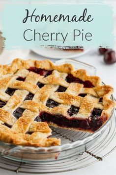 This cherry pie recipe from Live Well Bake Often is one you are sure to love. This easy homemade cherry pie is made completely from scratch. It is made with a buttery, flaky pie crust and packed with a fresh sweet cherry pie filling. It is the perfect pie for cherry lovers! I guarantee you will love this delicious homemade pie. #pie #dessertrecipes #desserts #homemade #cherry #cherrypie Fresh Cherry Pie, Homemade Cherry Pie, Cherry Pies, Sweet Cherry Pie, Homemade Cherry Pies, Cherry Pie Recipe, Easy Apple Pie, Cherry Filling, Flaky Pie Crust