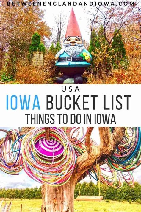 Iowa Bucket List Things To Do In Iowa USA | Small town USA | Roadside Attractions Does Moines Iowa, Cedar Rapids Iowa Things To Do In, Iowa Campgrounds, Iowa Aesthetic, Things To Do In Iowa, Iowa Road Trip, Council Bluffs Iowa, Ames Iowa, Iowa Travel