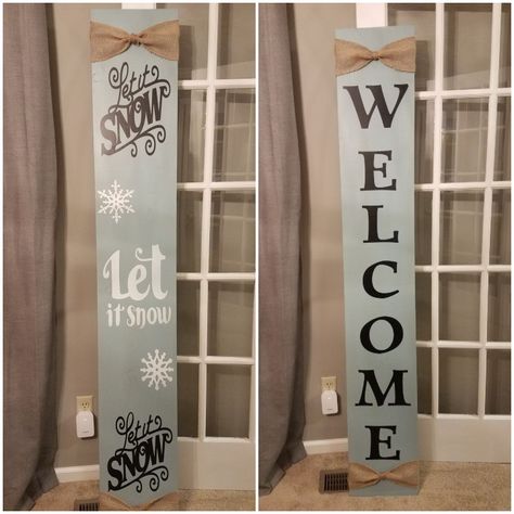 Double Sided Welcome Porch Sign, Welcome Porch Sign, Door Signs Diy, Front Porch Signs, Diy Wood Signs, Christmas Wood Crafts, Porch Sign, Fall Porch, Country Farmhouse Decor