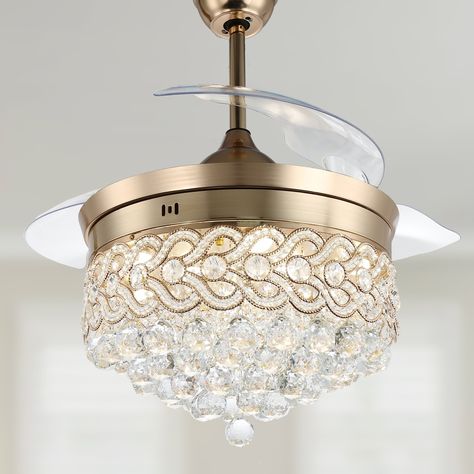 Elegant Ceiling Fans, Retractable Fan Chandelier, Gold Fandelier Ceiling Fan, Fandaliers Aesthetic, Fancy Ceiling Fan, Elegant Ceiling Fan, Retractable Ceiling Fan, Fan Chandelier, Indoor Ceiling Fans