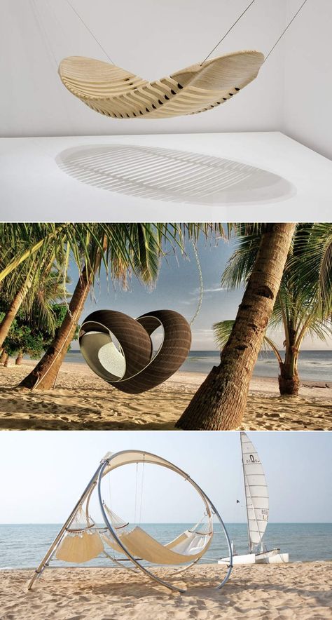 15 hammock designs that look like sculptures Hammock Design, Outdoor Sofa Diy, Outdoor Swings, Hanging Chair Indoor, Sitting Space, Hammock Seat, Architecture Design Process, Wooden Sofa Set Designs, Indoor Hammock