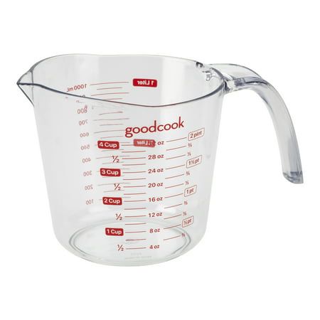 Bring high-quality cooking and baking tools to your home kitchen with the GoodCook 4-Cup Capacity BPA-Free Plastic Measuring Cup. This versatile measuring cup can be used to measure up to four cups of dry and wet ingredients including oil, water, milk, all-purpose flour, sugar, salt, baking soda, and much more. The integrated tapered spout prevents spills and makes pouring liquid ingredients into the mixing bowl easy and efficient. With clear and easy to read measurement marking for cups, ounces Baking Soda Benefits, Kitchenware Products, Stainless Steel Measuring Cups, Ginger Smoothie, Glass Measuring Cup, Unhealthy Diet, Baking Soda Uses, Baking Soda Shampoo, Liquid Measuring Cup