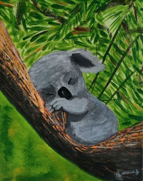 Koala Painting Acrylics, Koala Painting, Dollar Painting, Painted Animals, Wooden Slices, Artistic Inspiration, Sand Dollar, Animal Paintings, Painting Art