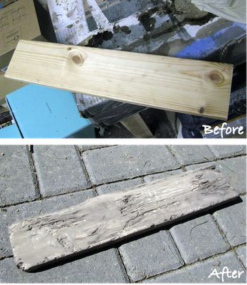 Want that driftwood/reclaimed wood look, but don't have any handy.....   This DIY shows you how to distress and age yourself.   http://stephanieathome.blogspot.com/2011/06/scrap-test-dummies-driftwood.html Faux Driftwood, Driftwood Projects, Driftwood Wall, Driftwood Crafts, Drift Wood, Primitive Crafts, Beach Crafts, Driftwood Art, Recycled Crafts