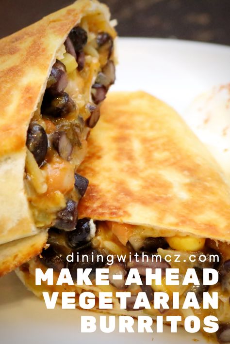 Easy Vegetarian Burrito, Burittos Recipes Vegetarian, Cold Burritos For Lunch, Make Ahead Camping Food Vegetarian, Freezer Burritos Vegetarian, Vegetable Burrito Recipe, Burritos Recipe Vegetarian, Vegetarian Breakfast Burritos Freezer, Vegetarian Burritos Recipe