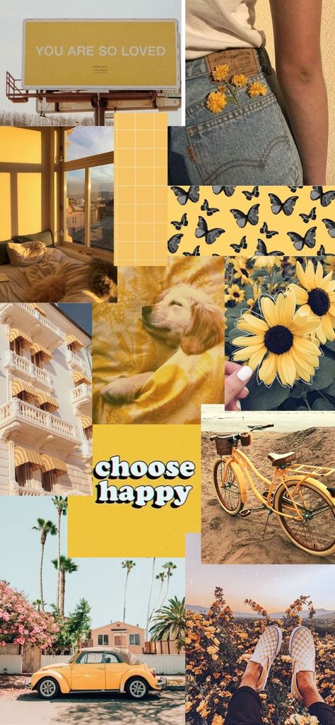 Feel all the summer vibes with this cheerful, yellow wallpaper! Wall Collage Background, Feel Good Wallpaper Backgrounds, Yellow Wallpapers Aesthetics, Widget Aesthetic Wallpaper, Yellow Summer Wallpaper, Summer Wallpaper Yellow, Retro Summer Wallpaper, Cute Yellow Wallpapers, Happy Vibes Aesthetic