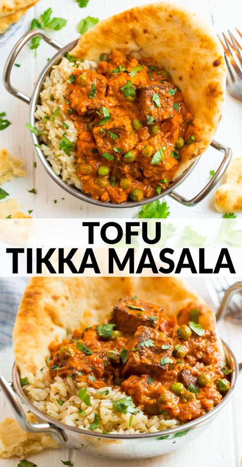 Tofu Tikka Masala, Tofu Tikka, Authentic Indian Recipes, Pasta Vegetariana, Tasty Vegetarian Recipes, Vegetarian Dinners, God Mat, Masala Recipe, Curry Sauce