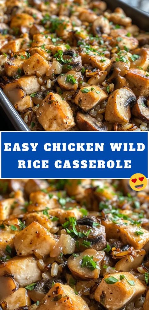 Easy Chicken Wild Rice Casserole | getcakerecipes Chicken Long Grain Rice Casserole, Wild Rice Recipes Side Dishes, Crockpot Rice Recipes, Rice Recipes Side, Chicken Wild Rice Casserole, Wild Rice Recipes, Chicken Wild Rice, Wild Rice Casserole, Chicken Rice Casserole