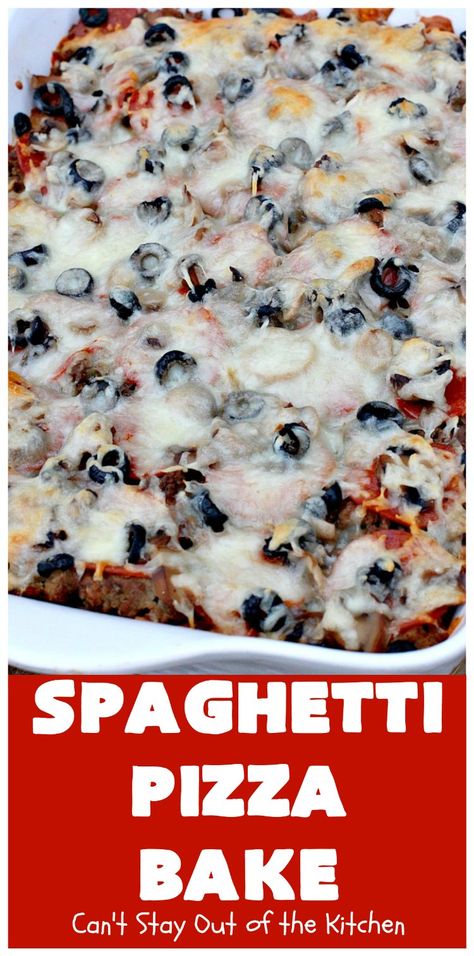 Spaghetti Pizza Bake, Pizza Spaghetti Casserole, Baked Pasta Casserole, Pepperoni Pasta, Pizza Spaghetti, Italian Casserole, Spaghetti Pizza, Bacon Casserole, Baked Penne