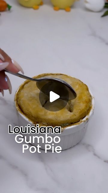 Brandy Gordon on Instagram: "Everybody’s sick in my house, including me, but this comfort food won’t make itself. 🤧

Let’s get into this Louisiana twist on a pot pie. I decided to make a quick gumbo with chicken, sausage, shrimp, crab meat and okra…then turn it into a pot pie. Hear me out…it’s soooo good. 

Save this video if you know there’s going to be an Easter snap and one last time to make a gumbo. Comment below for a full recipe. 

Do you like pot pies? Have you ever had a gumbo pot pie?" Gumbo Pot Pie, Quick Gumbo, Louisiana Gumbo, Sausage Shrimp, Savory Pies Recipes, Pie Dough Recipe, Shepards Pie, Dough Recipes, Sweet Dough