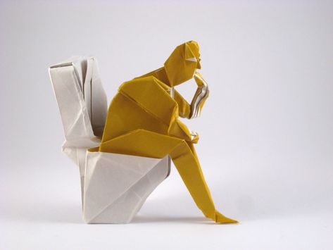 Origami People - Page 7 of 7 | Gilad's Origami Page Origami Human Figures, Origami Character, Origami People, Origami Hard, Origami Man, Origami Human, Holiday Origami, Origami Book, Origami Architecture