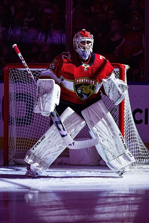 Goaltenders Hockey, Florida Panthers Aesthetic, Florida Panthers Wallpaper, Sergei Bobrovsky, Hockey Photography, Hockey Game Outfit, Florida Panthers Hockey, Goalie Gear, Nhl Wallpaper