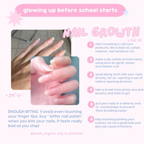 my pin !! 🪷【2024】 #How_To_Take_Care_Of_Acrylic_Nails #Tips_For_Longer_Nails #Nails_Glow_Up #Long_Healthy_Nails_Natural How To Naturally Grow Nails, How To Get Pretty Natural Nails, Tips On Growing Nails, Healthy Nail Tips, Natural Long Nails Healthy, Nail Glow Up, How To Have Clean Nails, Nail Growing Tips, How To Grow Natural Nails