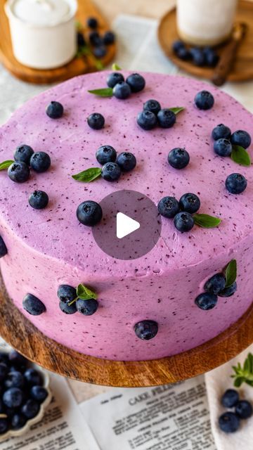 Camila Hurst on Instagram: "Blueberry Cake filled with Blueberry Jam and blueberry Cream cheese frosting.
I made this cake to celebrate my mom’s birthday @reginadceg 🎉🍰 
Te amo mãe feliz aniversário ❤️🎉

Recipe on my website so you can also make this for someone you love! Or yourself ❤️

#blueberrycake #cake #cakedecorating #cakedesign #cakecakecake" Blueberry Birthday Cake, Camila Hurst, Blueberry Cream Cheese Frosting, Pies And Tacos, Blueberry Cake Filling, Layer Cake Filling, Birthday Cake For Mom, Blueberry Cream Cheese, Custard Cake