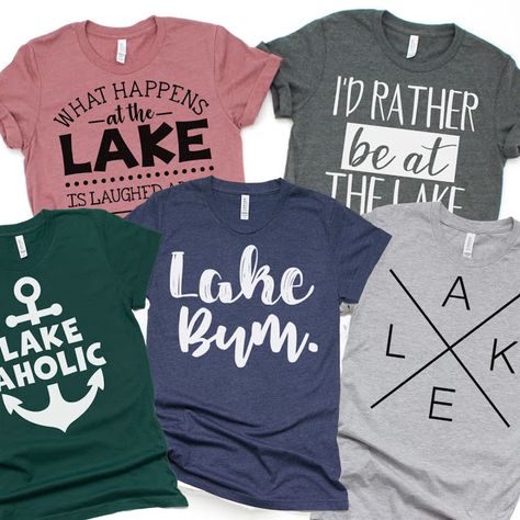 Lake Life Graphic Tees $13.99 Lake Shirts Sayings, Boating Shirts, Lake Shirts, Lake Boating, Lake Life Shirt, Lake Days, Boat Shirts, Summer Graphic Tee, Graphic Tee Outfits