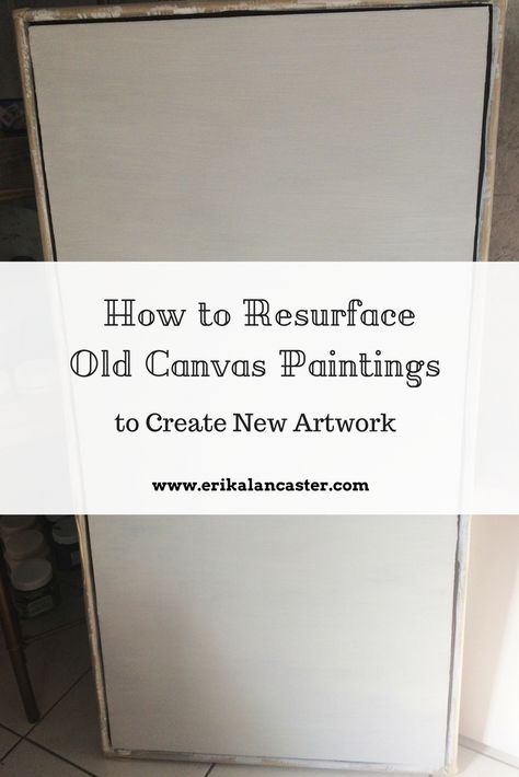 How To Repaint Over A Canvas Painting, Large Diy Painting Ideas, Upcycle Old Canvas Art, Paint Over Old Painting, Repainting A Canvas Picture, Reuse Old Canvas Painting, Reusing Canvas Paintings, Old Canvas Makeover, Paint Over Painting