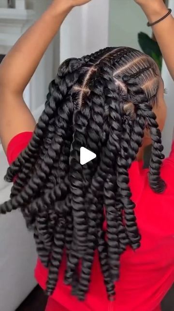 qvrhair(queen virgin remy)- 💯 Best Human Hair Wig | Crochet twists 💗💗💗How do you feel about this hairstyle? 🧐  ✨Hair: Bouncy curl bulk hair extensions #1b   🛍️🔗Link in... | Instagram Jumpy Wand Curl Crochet Styles, Wand Curls Crochet Hairstyles, Crochet Wand Curls, Crochet Curls Hairstyles, Bouncy Hairstyles, Crochet Twist Hairstyles, Wand Curl Crochet Hair, Chunky Twist Out, Crochet Twists